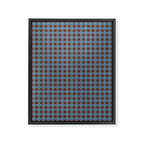 Cozy Gingham Plaid Eclectic Checkered Pattern in Brown and Blue Framed Canvas Print Gallery Image 6