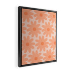 Crayon Flowers Smudgy Soft Pastel Floral Pattern in Apricot Framed Canvas Print Gallery Image 2