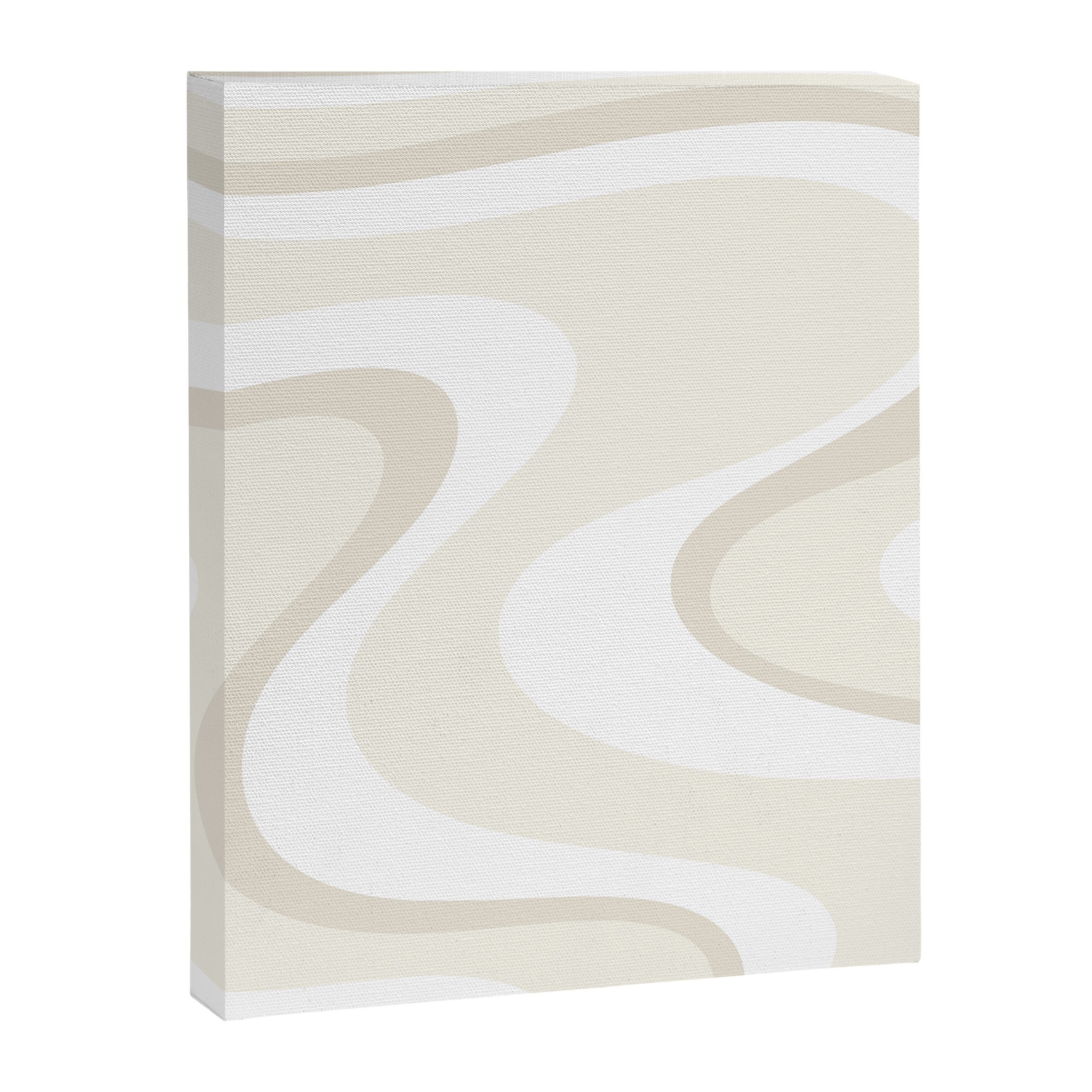 Cream Dream Light Liquid Swirl Abstract in Beige and White Canvas Print Gallery Image 8