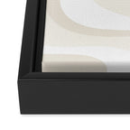 Cream Dream Light Liquid Swirl Abstract in Beige and White Framed Canvas Print Gallery Image 3