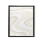 Cream Dream Light Liquid Swirl Abstract in Beige and White Framed Canvas Print Gallery Image 8