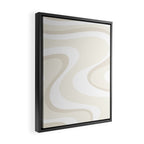Cream Dream Light Liquid Swirl Abstract in Beige and White Framed Canvas Print Gallery Image 2