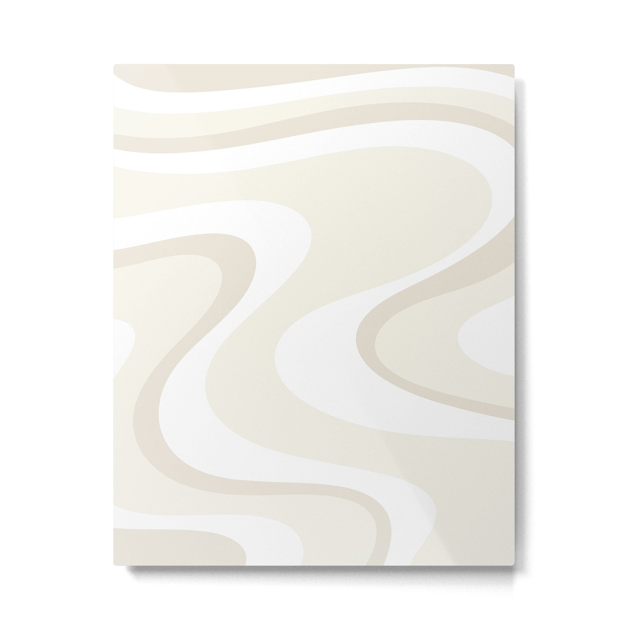 Cream Dream Light Liquid Swirl Abstract in Beige and White Metal Print Gallery Image 6