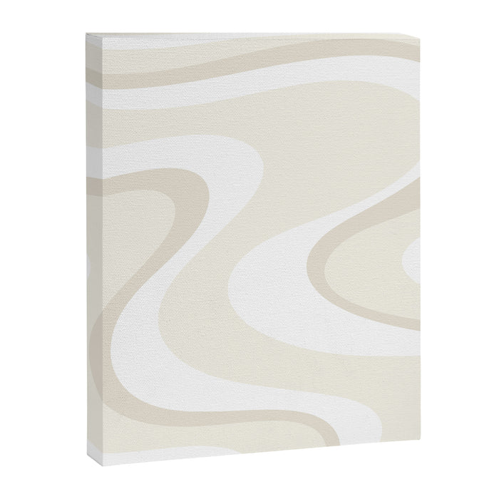 Cream Dream Liquid Swirl Abstract in Light Beige and White Canvas Print Gallery Image 1