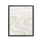 Cream Dream Liquid Swirl Abstract in Light Beige and White Framed Canvas Print Gallery Image 8