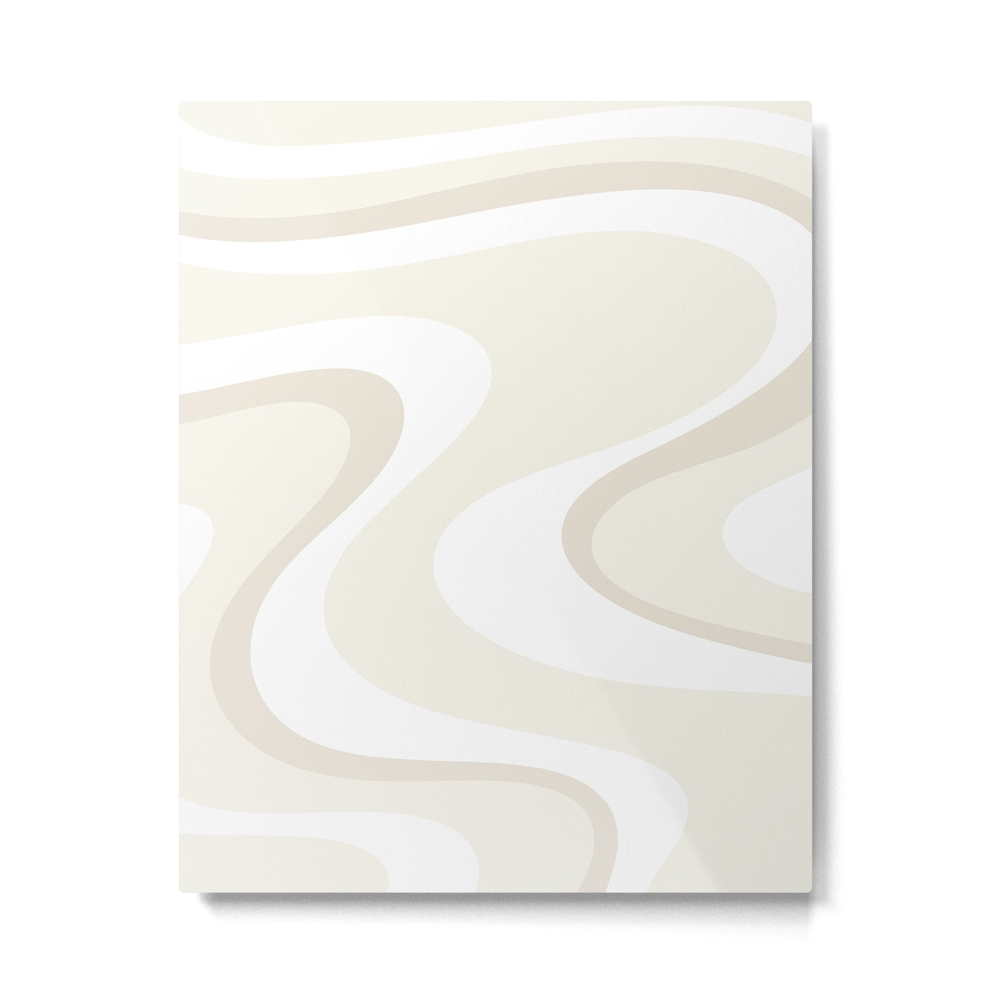 Cream Dream Liquid Swirl Abstract in Light Beige and White Metal Print Gallery Image 6