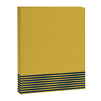 Cuff Stripe Minimalist Pattern  - Navy Blue Stripes on Light Mustard Yellow Solid Canvas Print Gallery Image 8