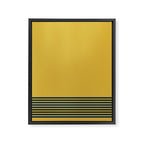 Cuff Stripe Minimalist Pattern  - Navy Blue Stripes on Light Mustard Yellow Solid Framed Canvas Print Gallery Image 8