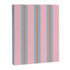 Cute Basic Stripe Pattern in Pink, Light Blue, and Orange Canvas Print Gallery Image 8