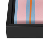 Cute Basic Stripe Pattern in Pink, Light Blue, and Orange Framed Canvas Print Gallery Image 3