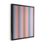 Cute Basic Stripe Pattern in Pink, Light Blue, and Orange Framed Canvas Print Gallery Image 2