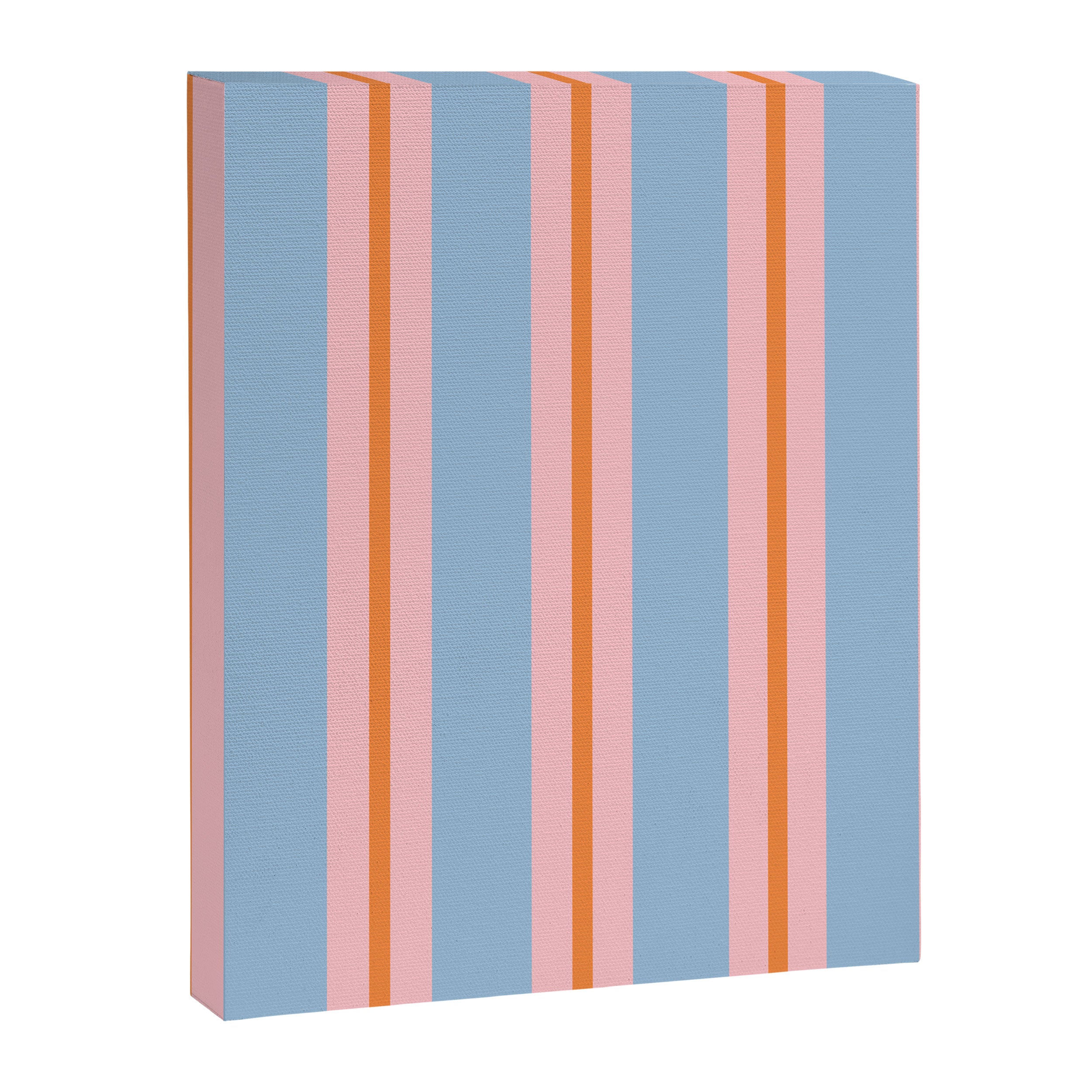 Cute Basic Stripes Light Blue Orange Pink Canvas Print Gallery Image 8