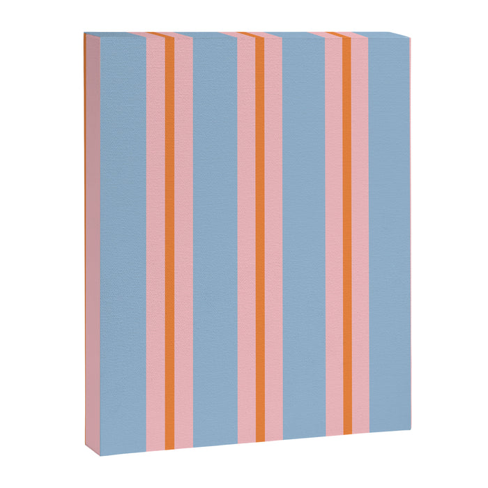 Cute Basic Stripes Light Blue Orange Pink Canvas Print Gallery Image 1
