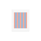 Cute Basic Stripes Light Blue Orange Pink Art Print Gallery Image 1
