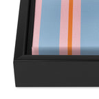 Cute Basic Stripes Light Blue Orange Pink Framed Canvas Print Gallery Image 3