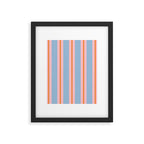 Cute Basic Stripes Light Blue Orange Pink Framed Art Print Gallery Image 6