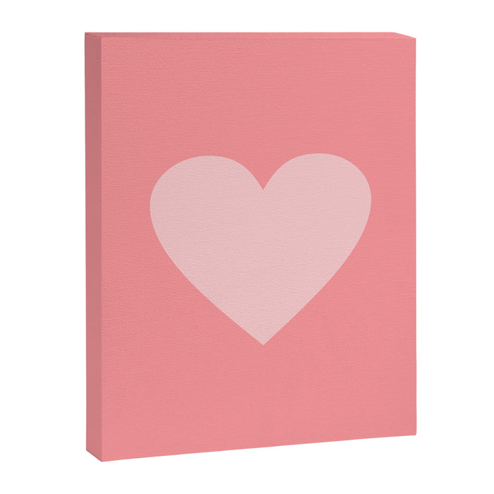 Cute Blush Pink Heart Minimal Pastel Canvas Print Gallery Image 1