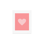 Cute Blush Pink Heart Minimal Pastel Art Print Gallery Image 1