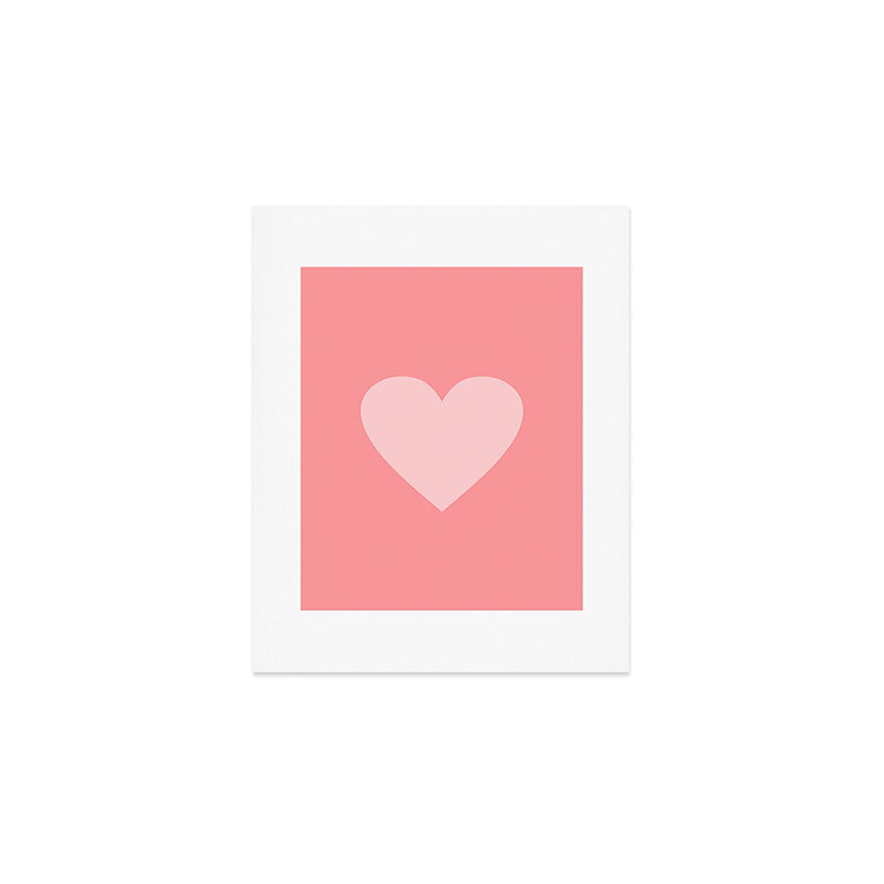 Cute Blush Pink Heart Minimal Pastel Art Print Gallery Image 1