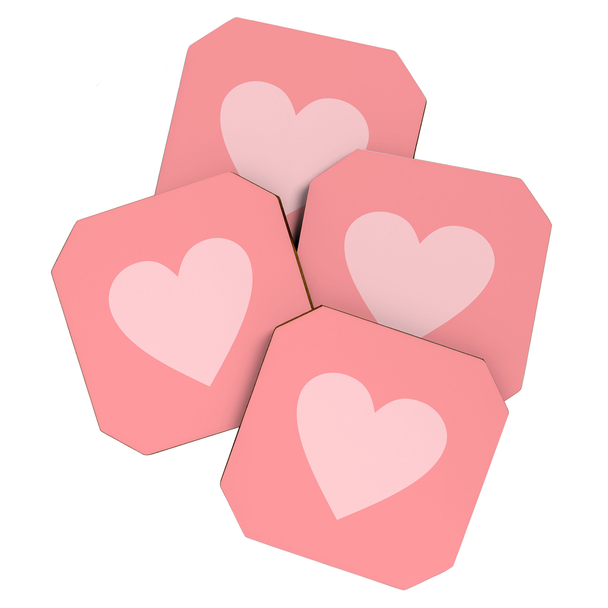 Cute Blush Pink Heart Minimal Pastel Coaster Gallery Image 1
