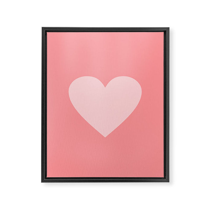 Cute Blush Pink Heart Minimal Pastel Framed Canvas Print Gallery Image 1