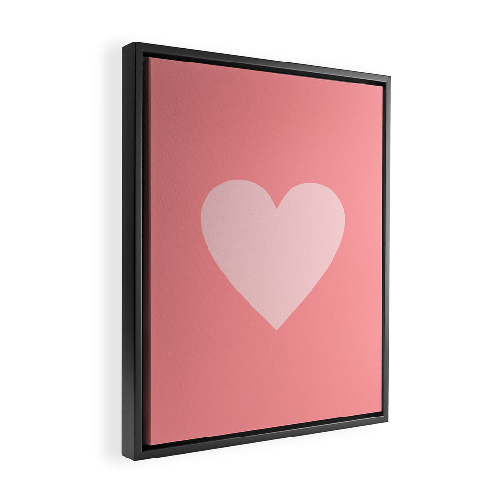 Cute Blush Pink Heart Minimal Pastel Framed Canvas Print Gallery Image 2