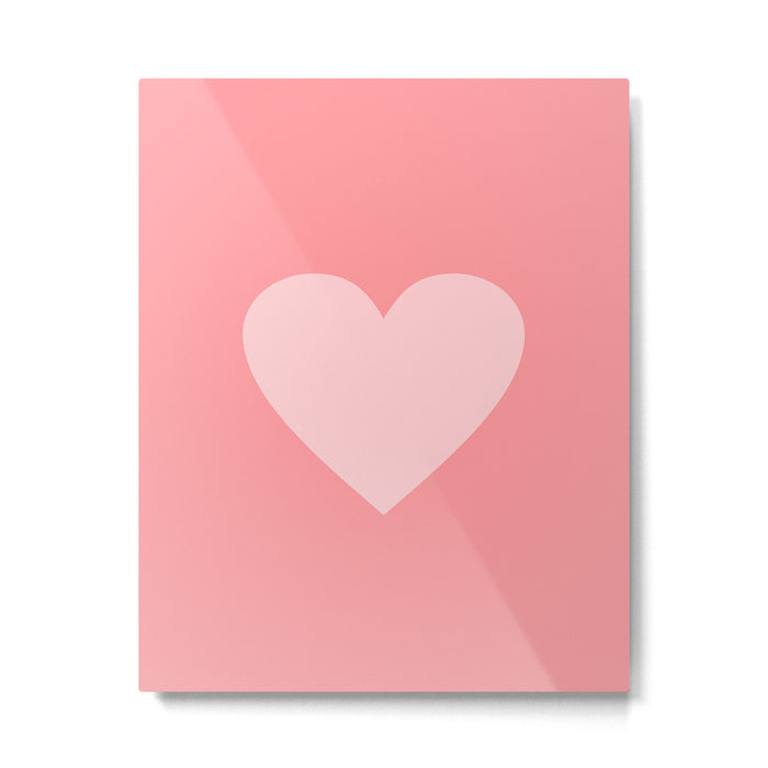 Cute Blush Pink Heart Minimal Pastel Metal Print Gallery Image 1