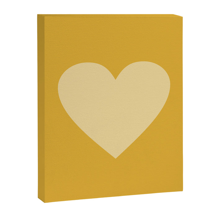 Cute Minimal Heart in Mustard Canvas Print Gallery Image 1
