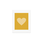 Cute Minimal Heart in Mustard Art Print Gallery Image 1
