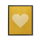 Cute Minimal Heart in Mustard Framed Canvas Print Gallery Image 8