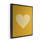 Cute Minimal Heart in Mustard Framed Canvas Print Gallery Image 2