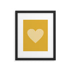 Cute Minimal Heart in Mustard Framed Art Print Gallery Image 4