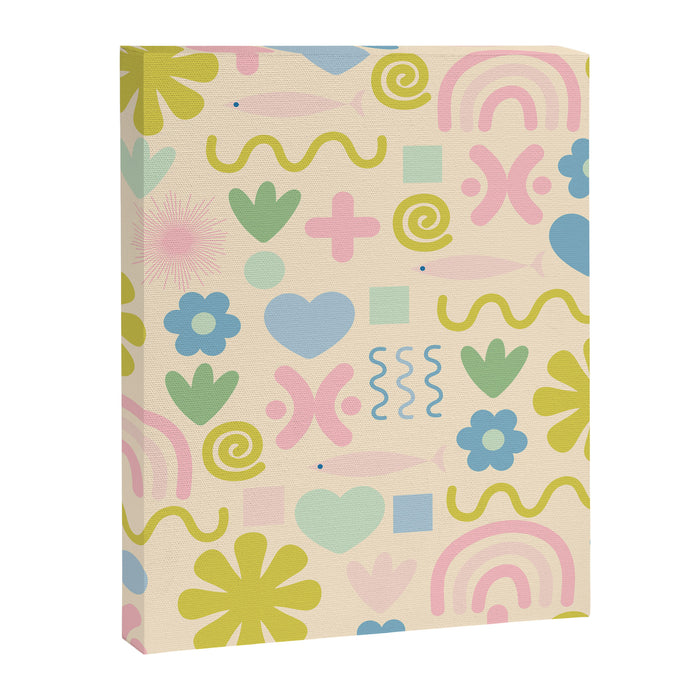 Cute Miscellany Cheerful Whimsical Pastel Pattern  Canvas Print Gallery Image 1