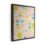 Cute Miscellany Cheerful Whimsical Pastel Pattern  Framed Canvas Print Gallery Image 2
