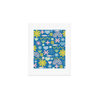 Cute Miscellany Cheerful Whimsical Pattern Blue Pink Chartreuse Art Print Gallery Image 1