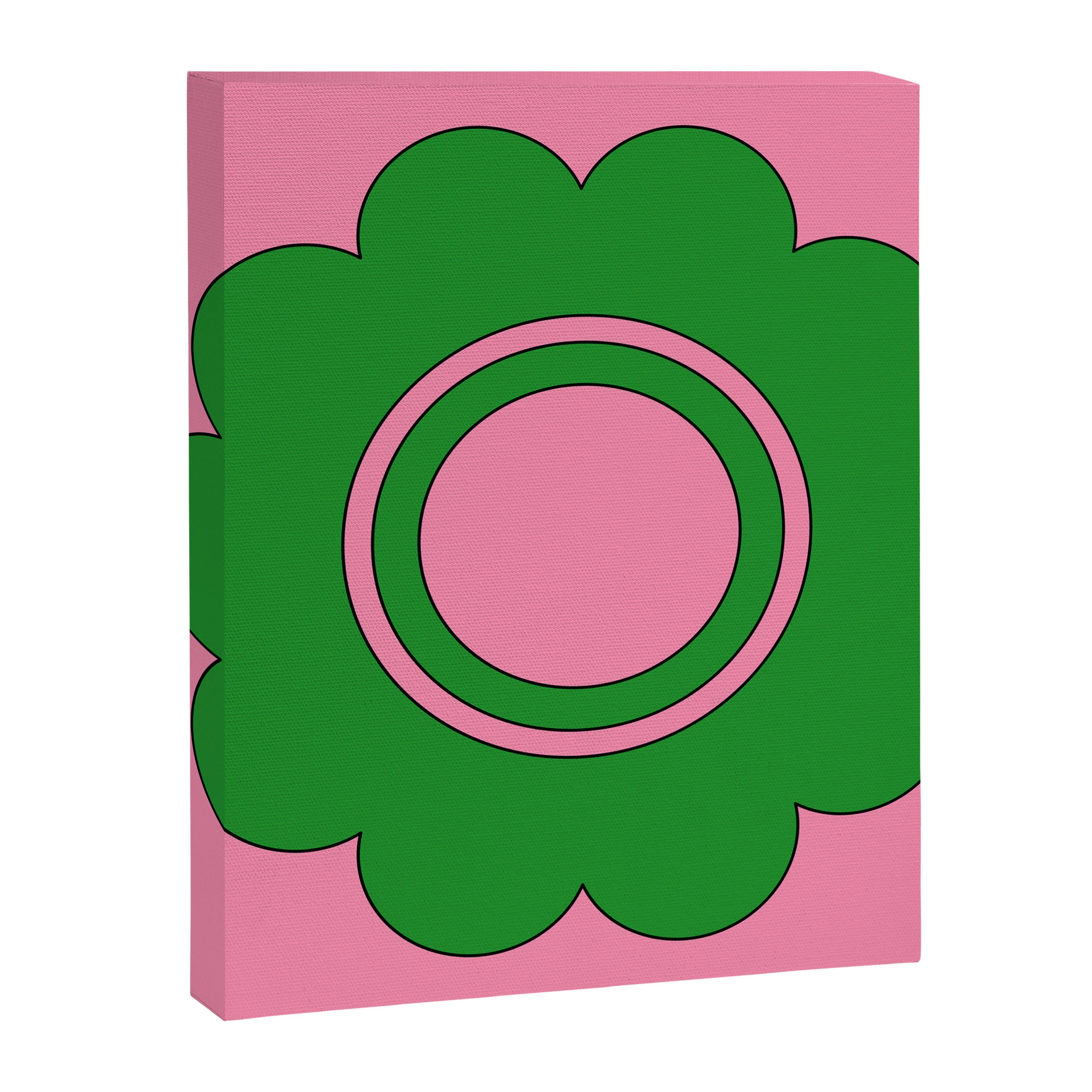Cute Retro Flower Pink and Green Canvas Print Gallery Image 8