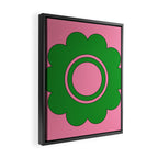 Cute Retro Flower Pink and Green Framed Canvas Print Gallery Image 2