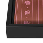 Daisy Stripes Brown and Pink Pattern Framed Canvas Print Gallery Image 3
