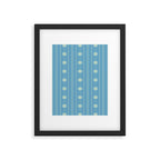 Daisy Stripes Cozy Cottage Pattern in Light Blue and Cream Framed Art Print Gallery Image 6