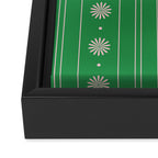 Daisy Stripes Green and Pink Pattern Framed Canvas Print Gallery Image 3