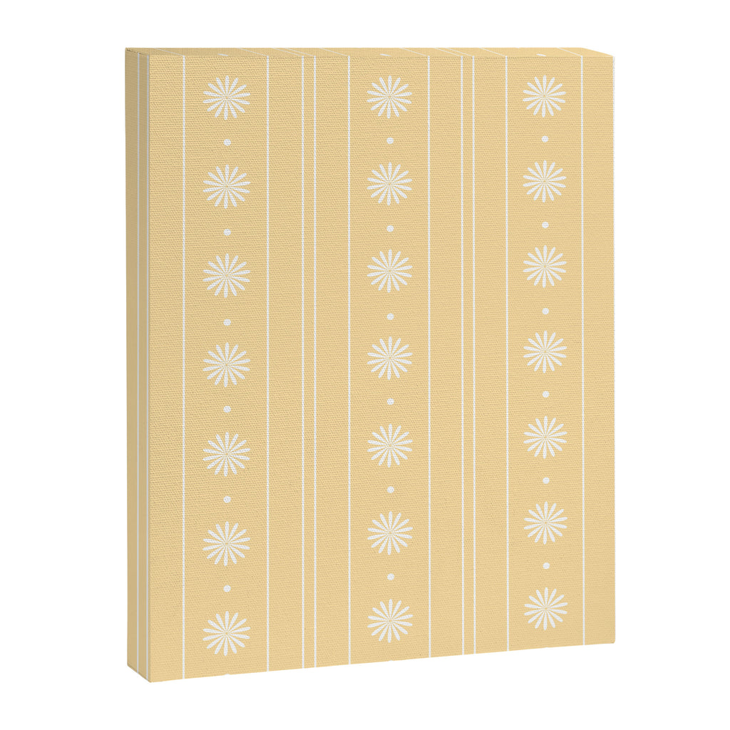 Daisy Stripes Pattern in Buttercream Yellow and White Canvas Print Gallery Image 8