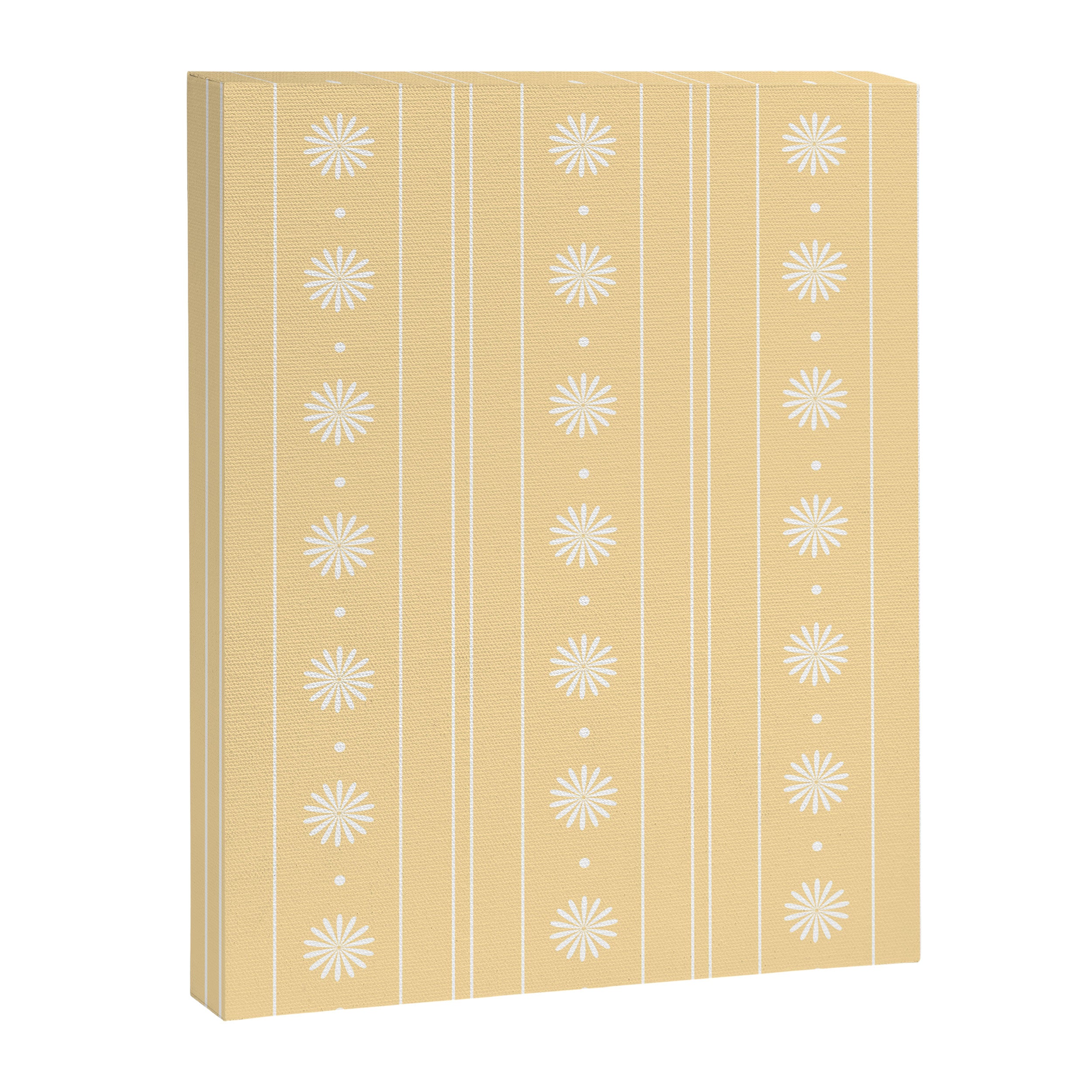 Daisy Stripes Pattern in Buttercream Yellow and White Canvas Print Gallery Image 8