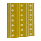 Daisy Stripes Pattern in Chartreuse Olive Yellow and White Canvas Print Gallery Image 8