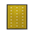 Daisy Stripes Pattern in Chartreuse Olive Yellow and White Framed Canvas Print Gallery Image 8