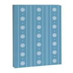 Daisy Stripes Pattern in Light Blue and White Canvas Print Gallery Image 8