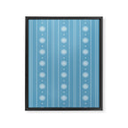 Daisy Stripes Pattern in Light Blue and White Framed Canvas Print Gallery Image 8
