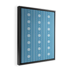 Daisy Stripes Pattern in Light Blue and White Framed Canvas Print Gallery Image 2