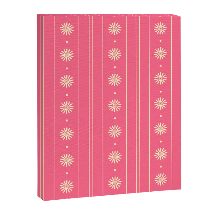 Daisy Stripes Pattern in Pink and Cream Canvas Print Gallery Image 1