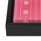 Daisy Stripes Pattern in Pink and Cream Framed Canvas Print Gallery Image 3