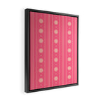 Daisy Stripes Pattern in Pink and Cream Framed Canvas Print Gallery Image 2